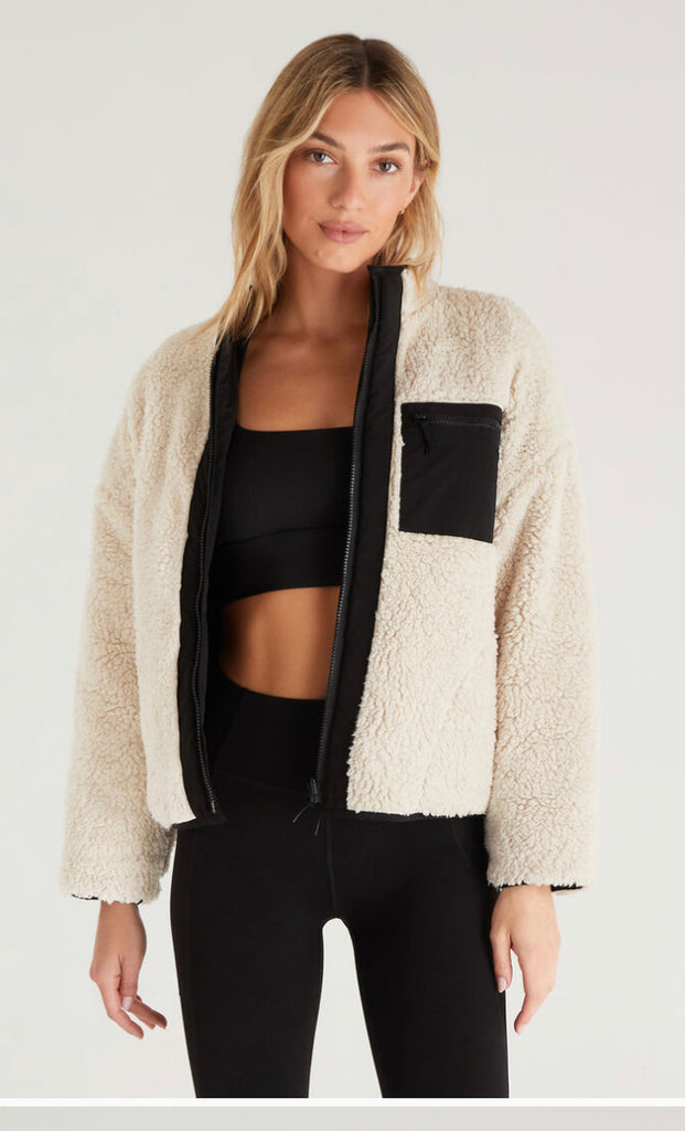 Runway Ready Reversible Jacket | Striped Sweater