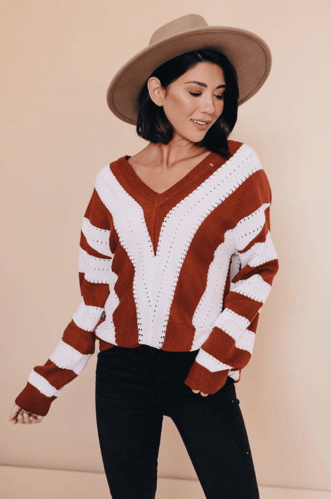 Afterglow Striped Sweater - Rebel Rain