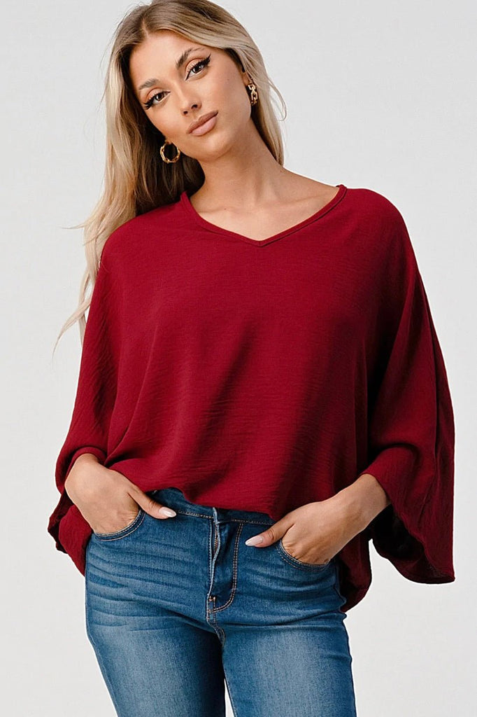 Bella Crimson Red Top - Rebel Rain