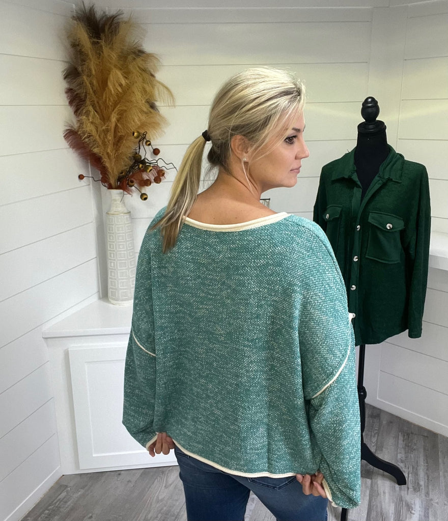 Boxy Two Toned Nelly Sweater - Rebel Rain