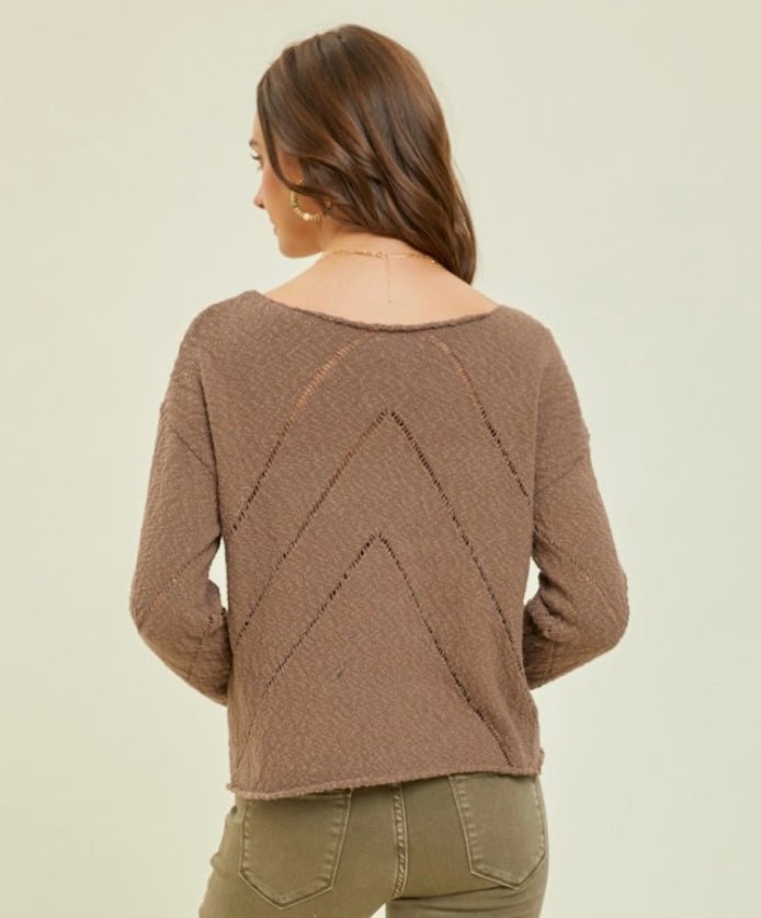 Chocolate Chevron Sweater - Rebel Rain