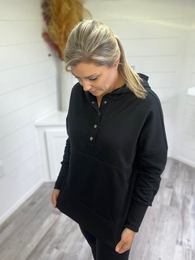 Classy Half Zip Pullover- Black - Rebel Rain