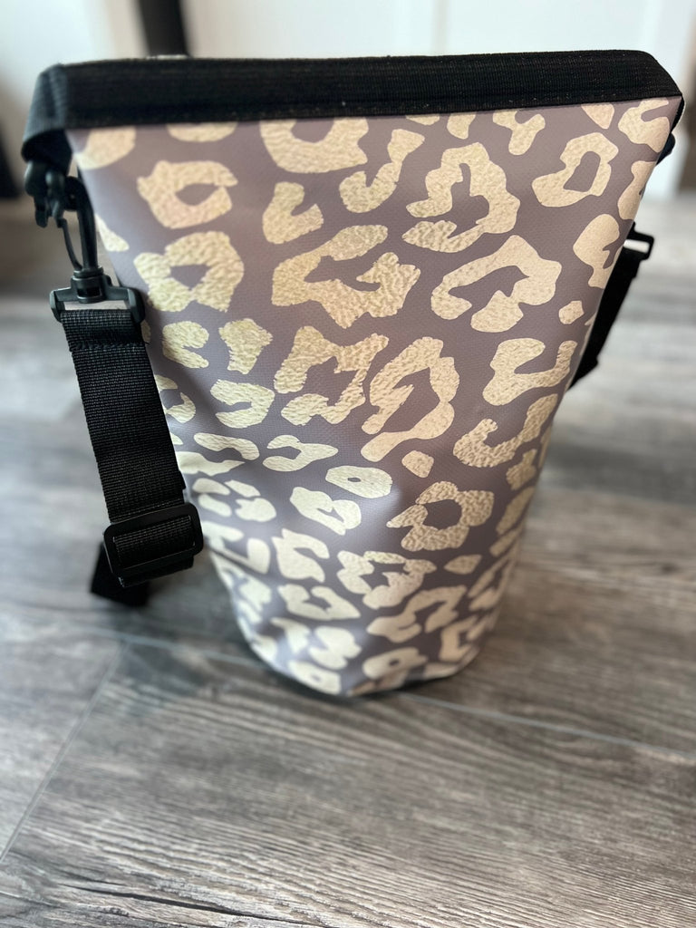 Dry Bag Backpack- Tan Leopard Print - Rebel Rain