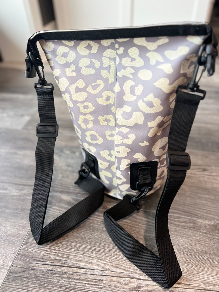 Dry Bag Backpack- Tan Leopard Print - Rebel Rain