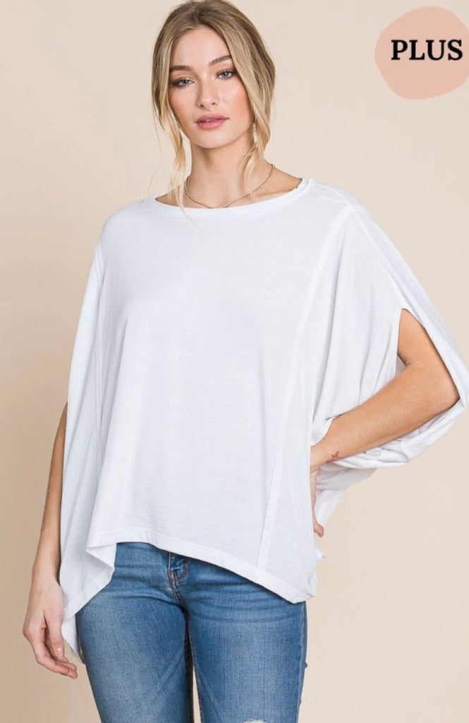 Ellie Oversized Drop Sleeve Top- Plus - Rebel Rain