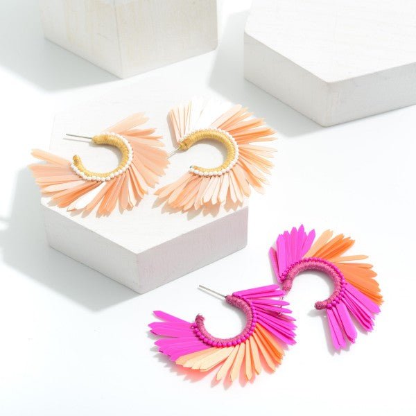 Feathered Hoop Earrings - Rebel Rain