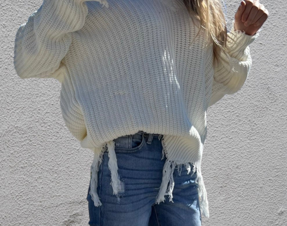 Fringe All Fall Sweater - Rebel Rain