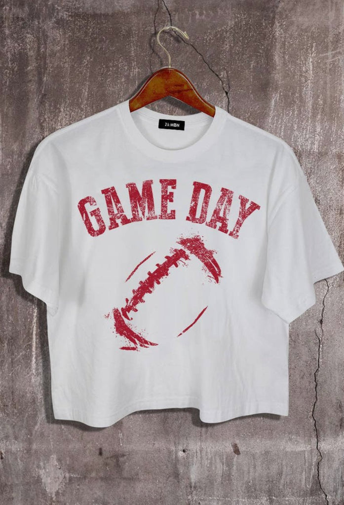 Game Day Cropped Tee-Red - Rebel Rain