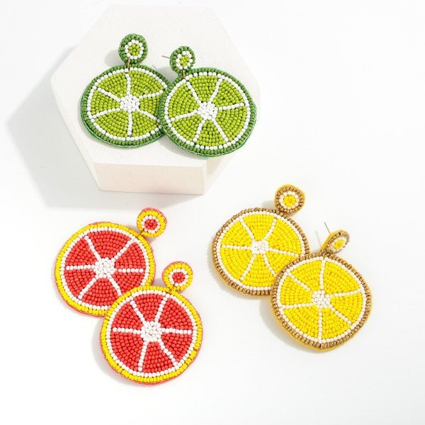 Lime Beaded Earrings - Rebel Rain