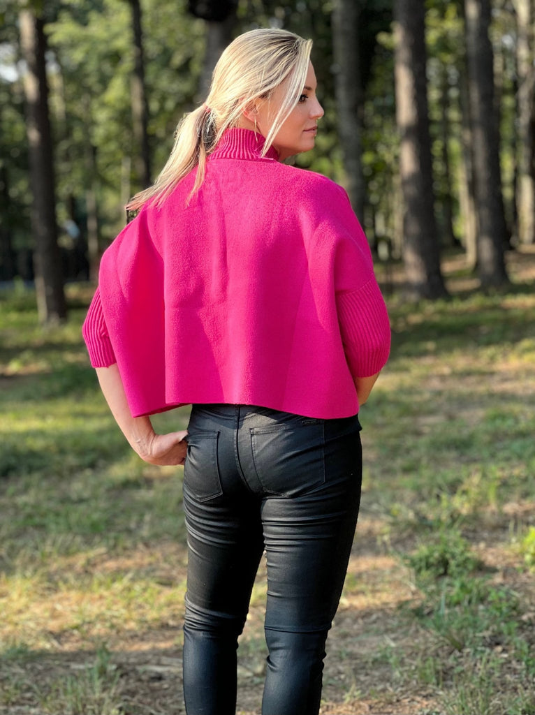 Luxury Cadence Sweater-Hot Pink - Rebel Rain