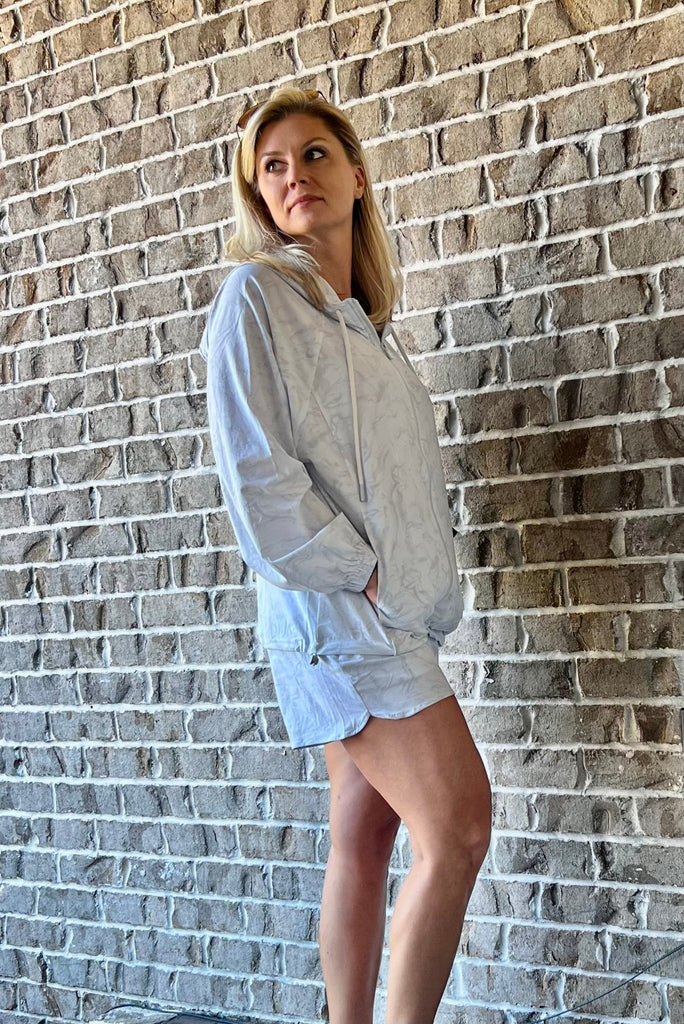 Marbled Athletic Jacket/Shorts Set - Rebel Rain