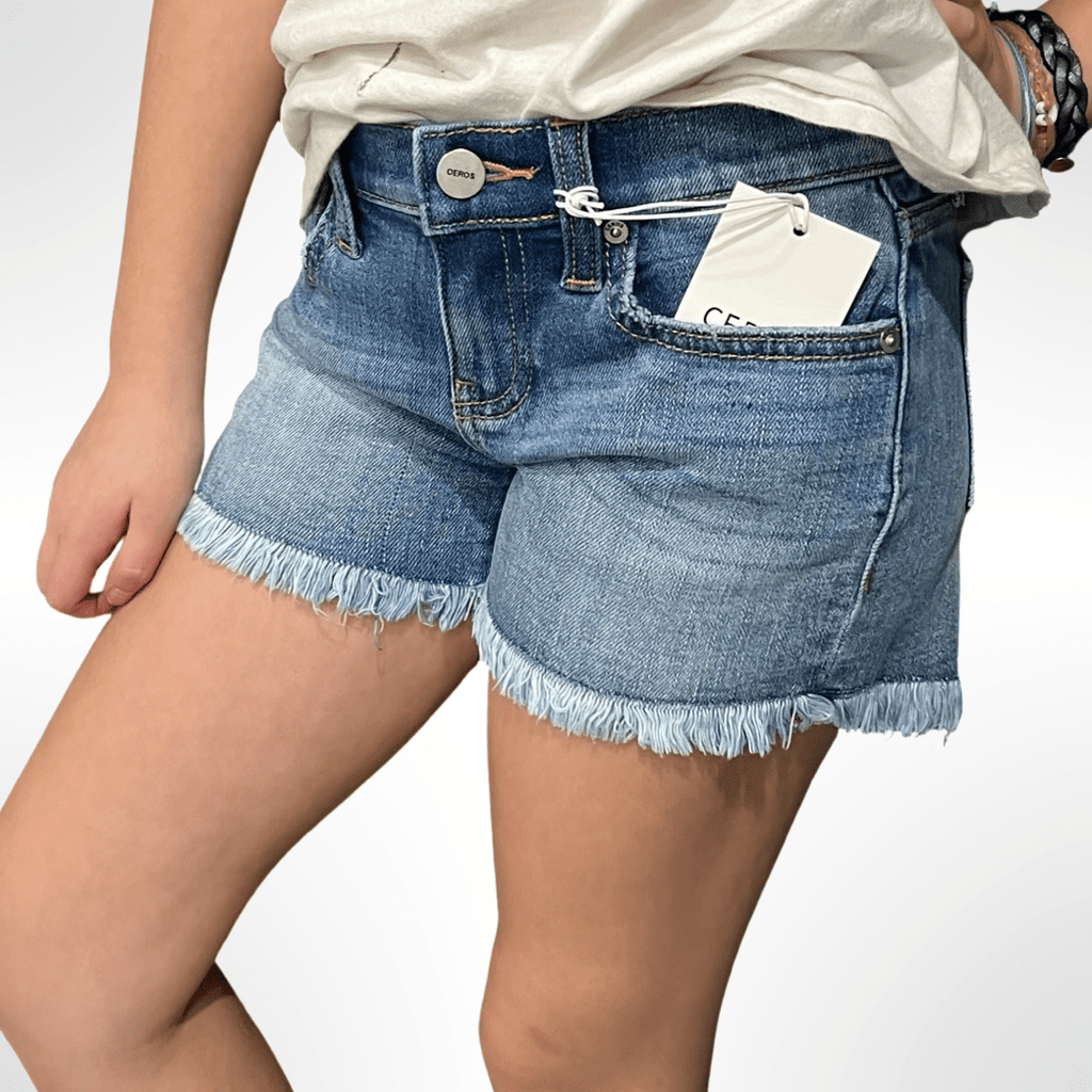 Medium Fray Shorts - Rebel Rain