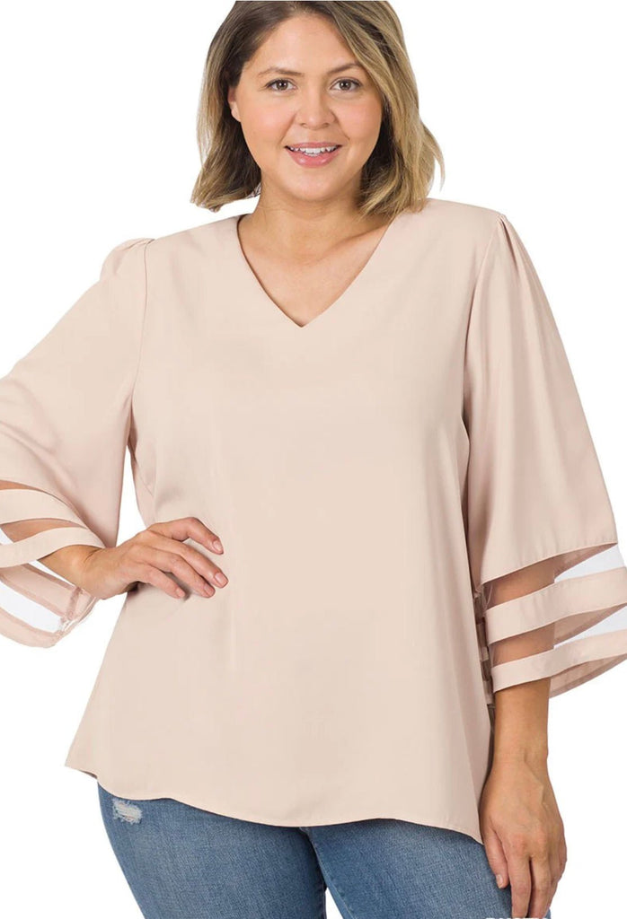 Mesh Panel Top-Blush - Rebel Rain