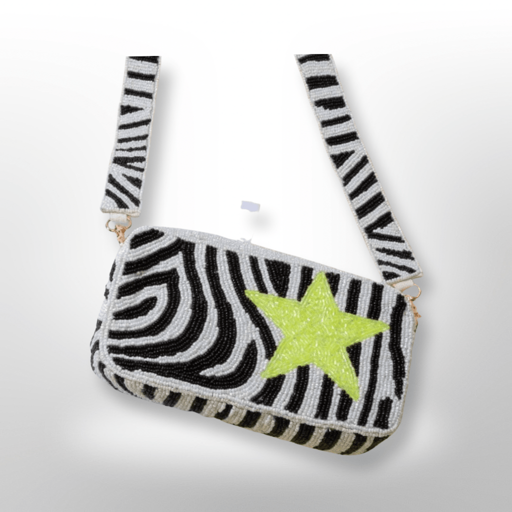 Zebra Double Sided Beaded Handbag - Rebel Rain